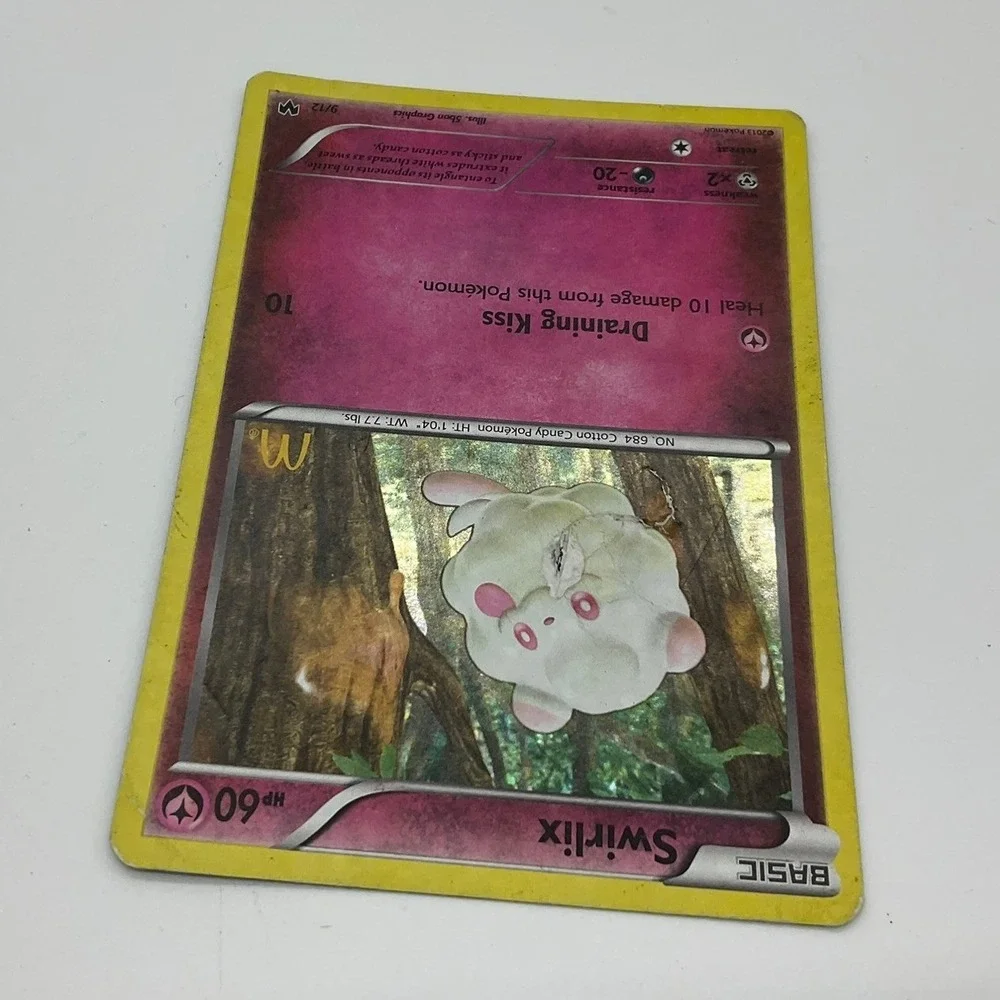 Pokemon Swirlix Trading Card Unisex Standard Pink 9/12 Holo McDonald's Promo